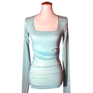 Vintage Late 90s Dolce & Gabbana Mainline Sheer Ruched Tunic Top IT 40